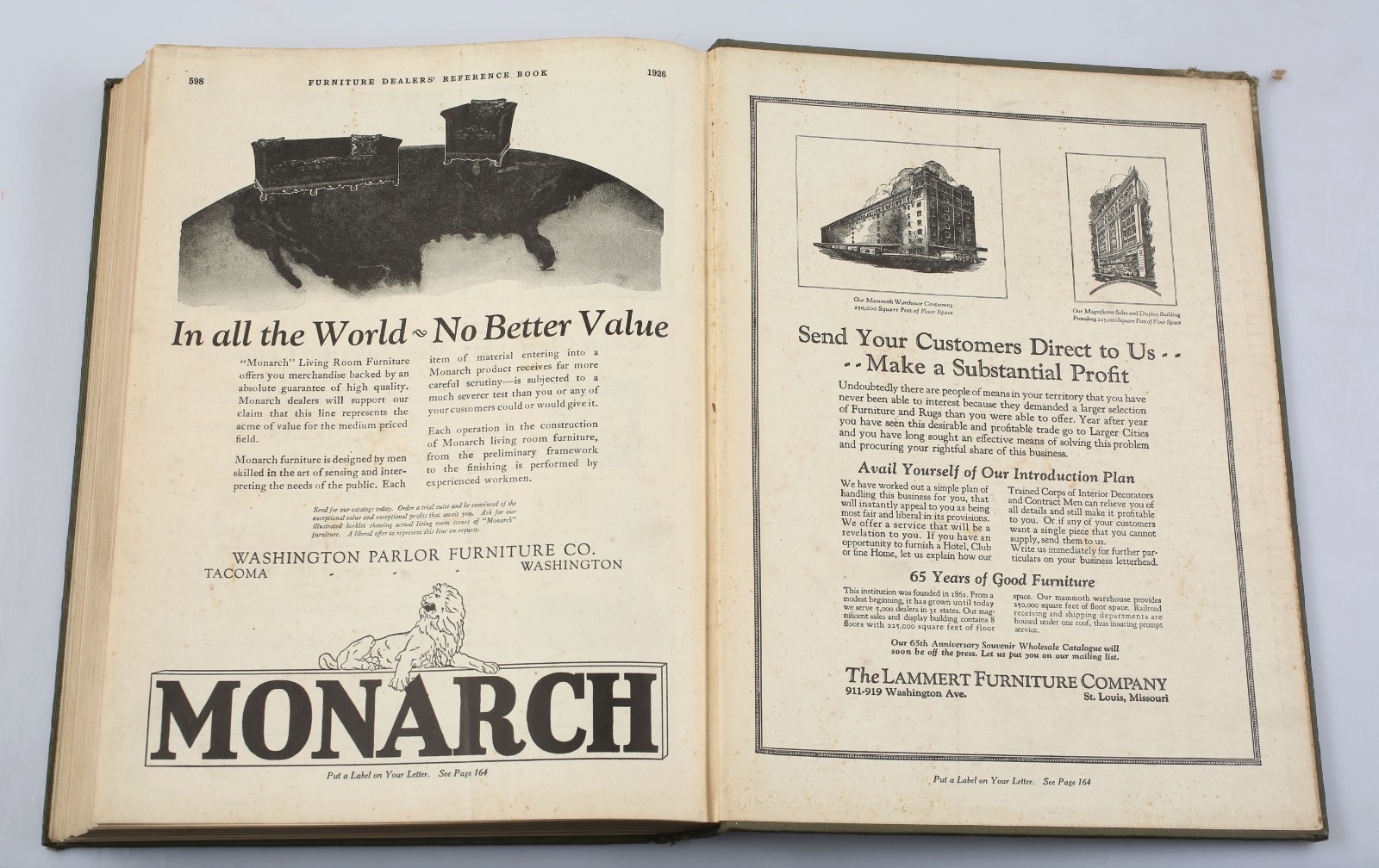 Vintage 1926 American Home Bureau Furniture Dealers Reference Book