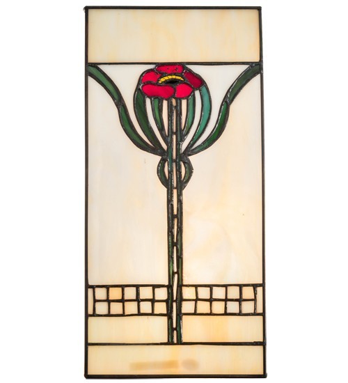 NEW 6″ Wide X 12″ High Poppy Meyda Stained Glass Window
