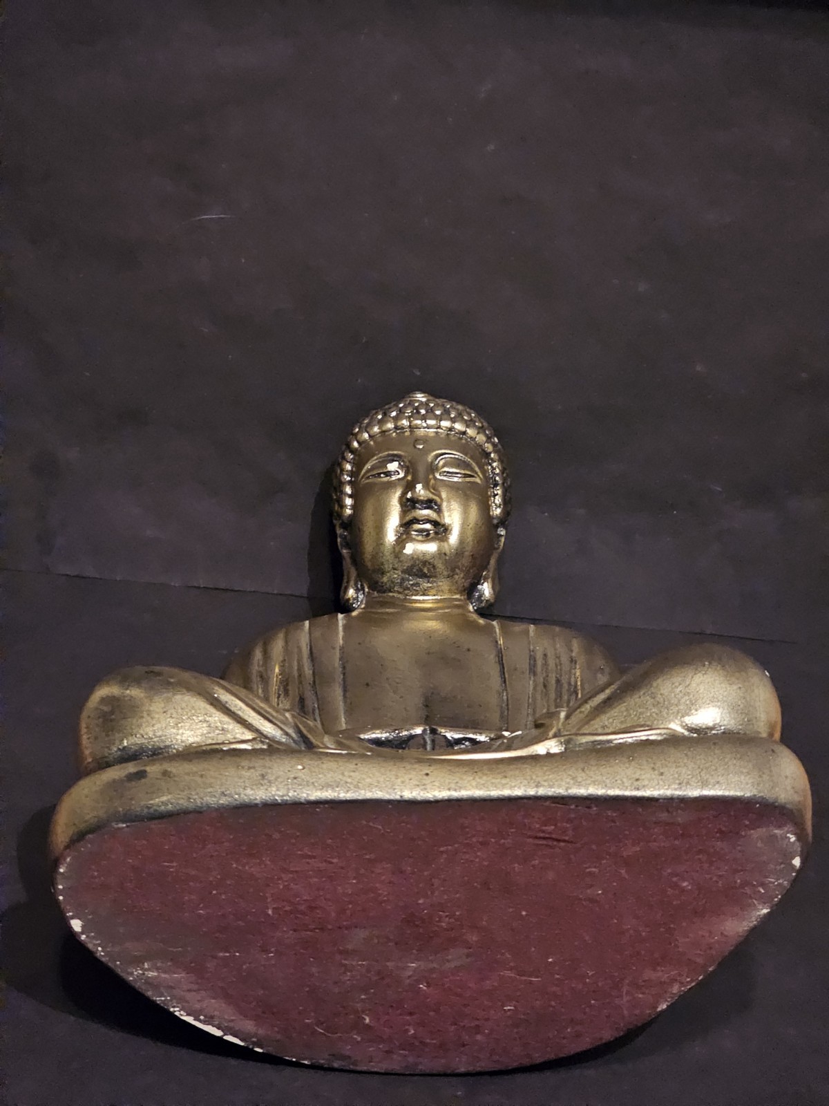 Vintage gilded chalkware or plaster japanese Buddha Statue. 28cm tall. over 2kg