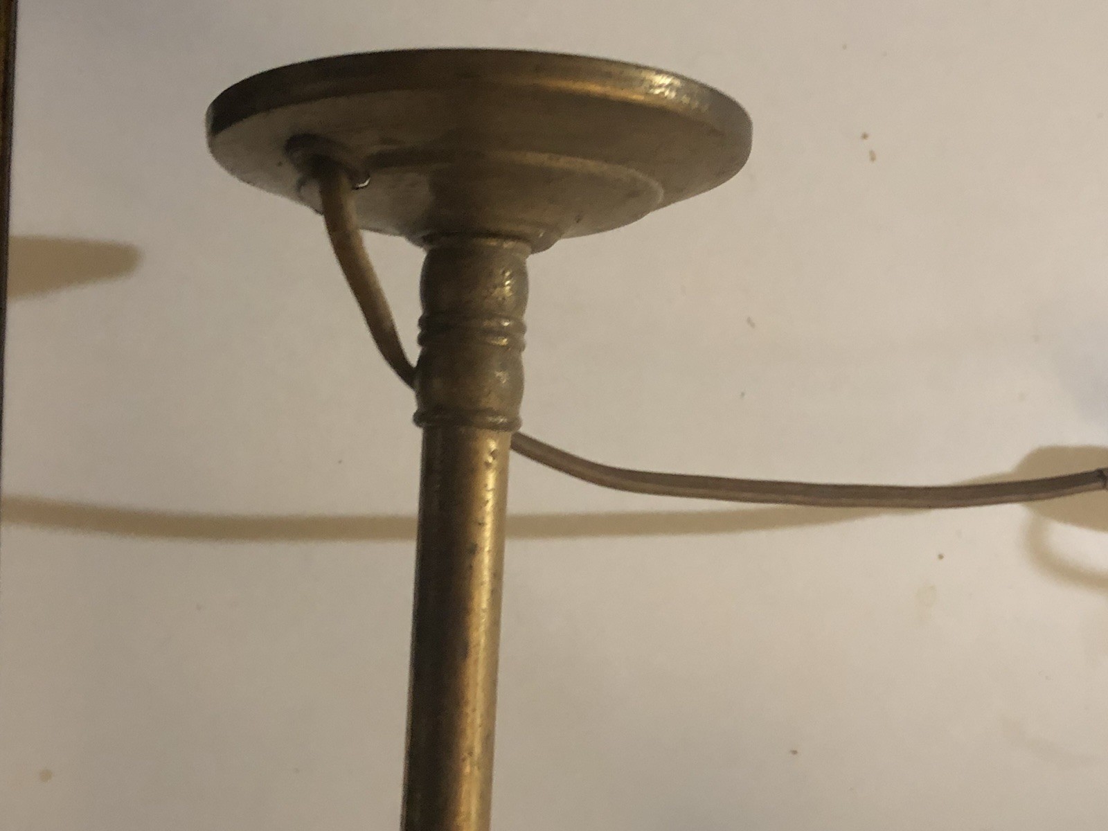🔥Antique Victorian Large SCONCE Brass & Glass 110V Switch Corded Super RARE A++