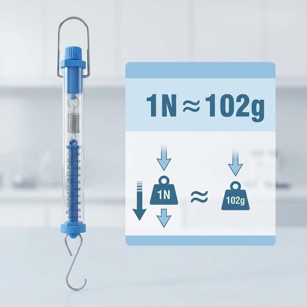 Tubular Spring Scale Set – 1N to 30N, Dual Scale for Physics Labs & Classrooms