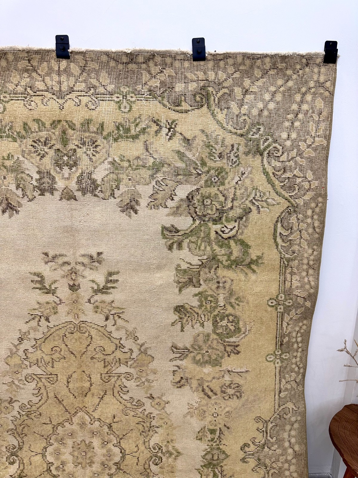 6×9 Beige Antique Rug, Turkish Oushak Rug, Handwoven, Handmade Wool Area Rug