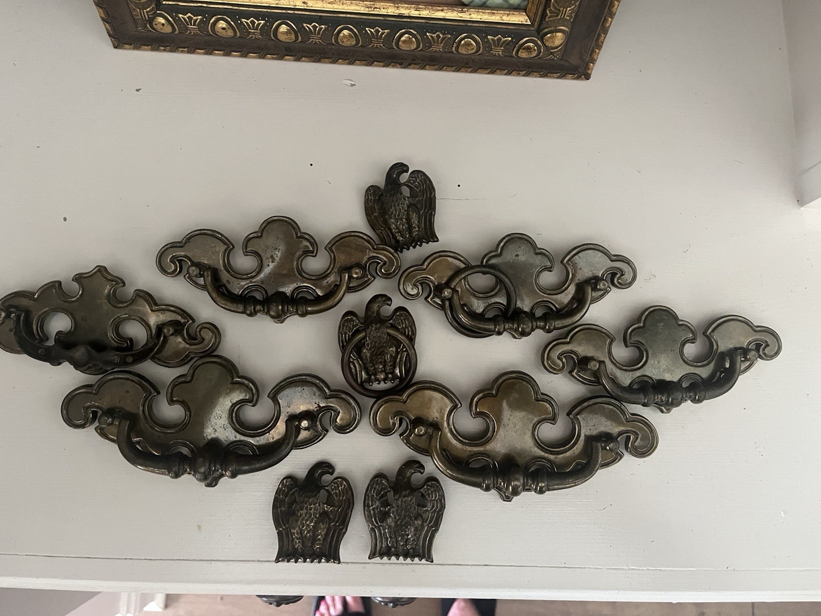 Ornate Bronze Metal Scroll Bail Pull Drawer Handles Antique-Style Lot