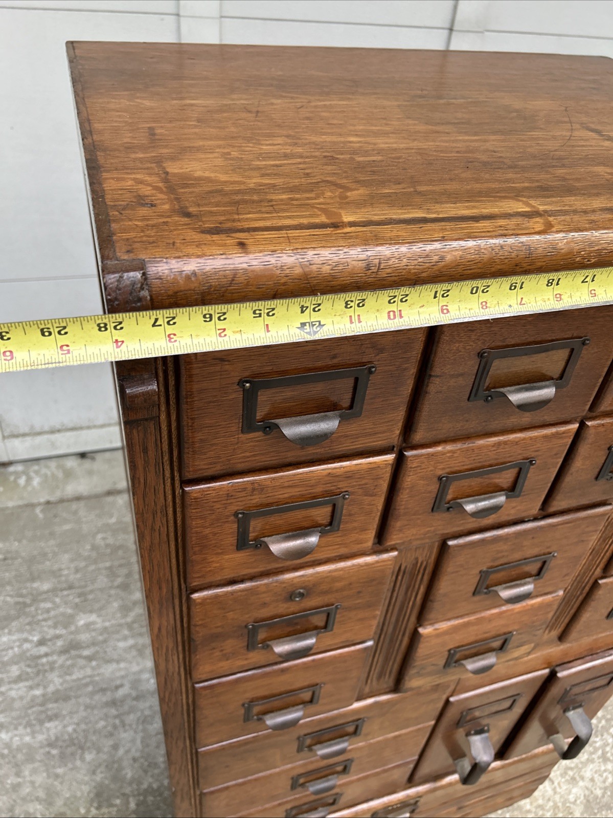 Antique Quarter Sawn Oak 24 Drawer Catalog / File / Folio Cabinet ~ Cape Cod