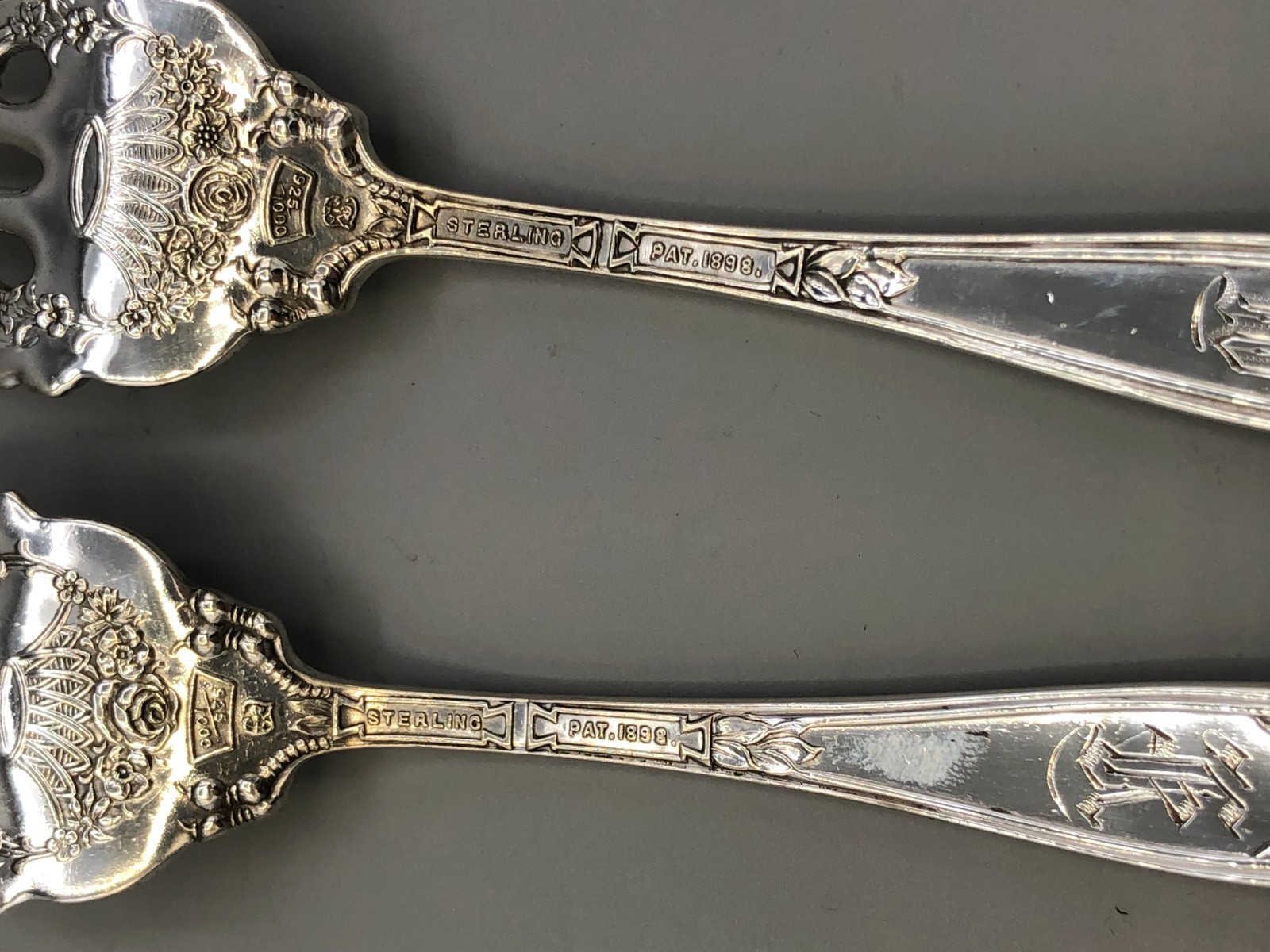 Georgian by Towle Sterling Silver pair of Salad Forks 6 1/8″, monogrammed