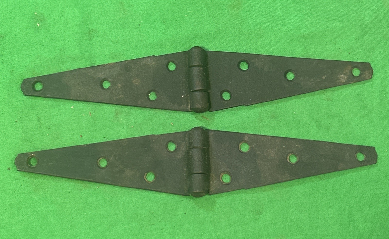Vintage 2 Metal Barn Door Gate Strap Hinges 10″ Primitive RUSTIC
