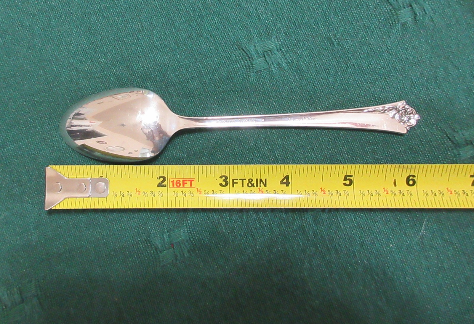 Oneida Heirloom Sterling Silver, Damask Rose, 1 Teaspoon, 7 Demitasse Spoons
