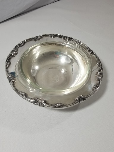 Casserole Dish Chafing Warming Silver Plated W Pyrex 1.5 Qt Glass Handled