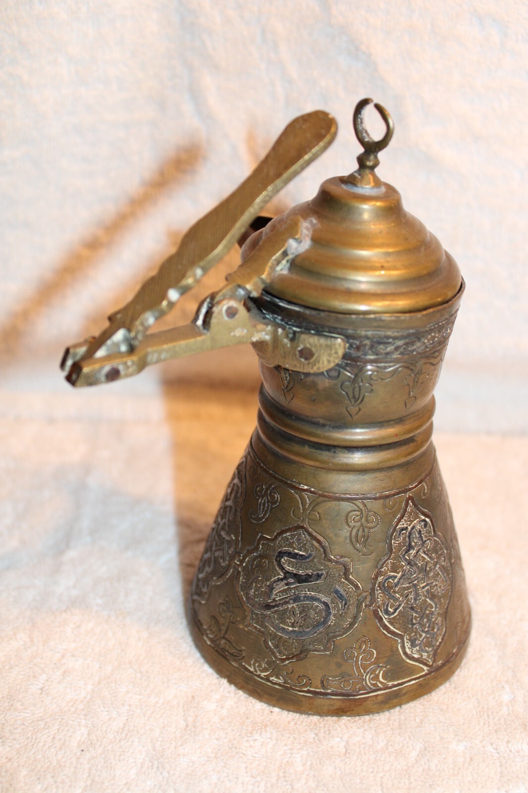 Nice Antique Cairo ware Cairoware Dallah Ibrik Coffee Pot Egypt Mideastern دَلَ