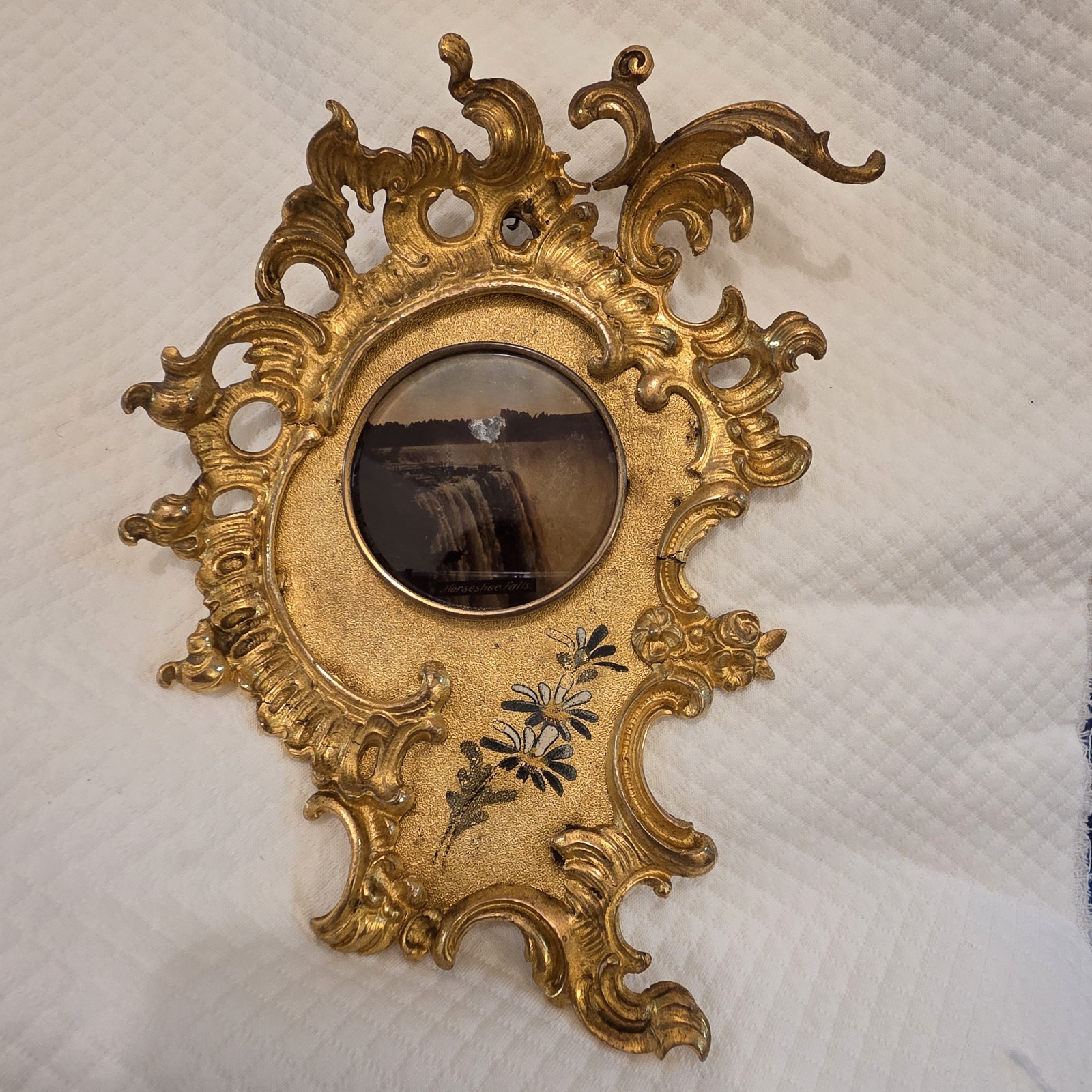 Antique French Rococo 6″ Gilt Ornate Picture Frame Hollywood Regency Style