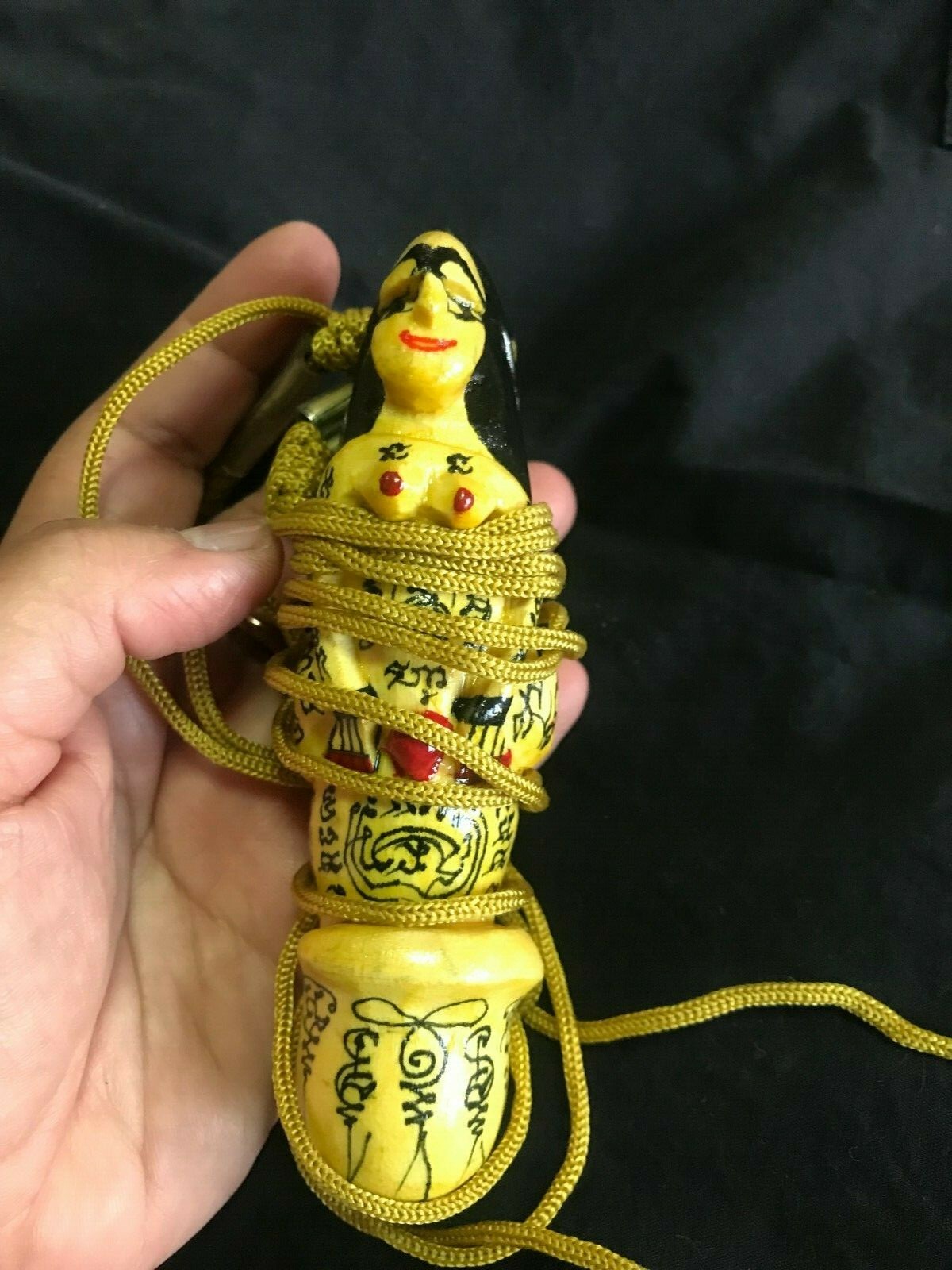 THAI AMULET TALISMAN Lingam Lady Paladkik Pendant MAGIC Rich Shaman Takrud Yan