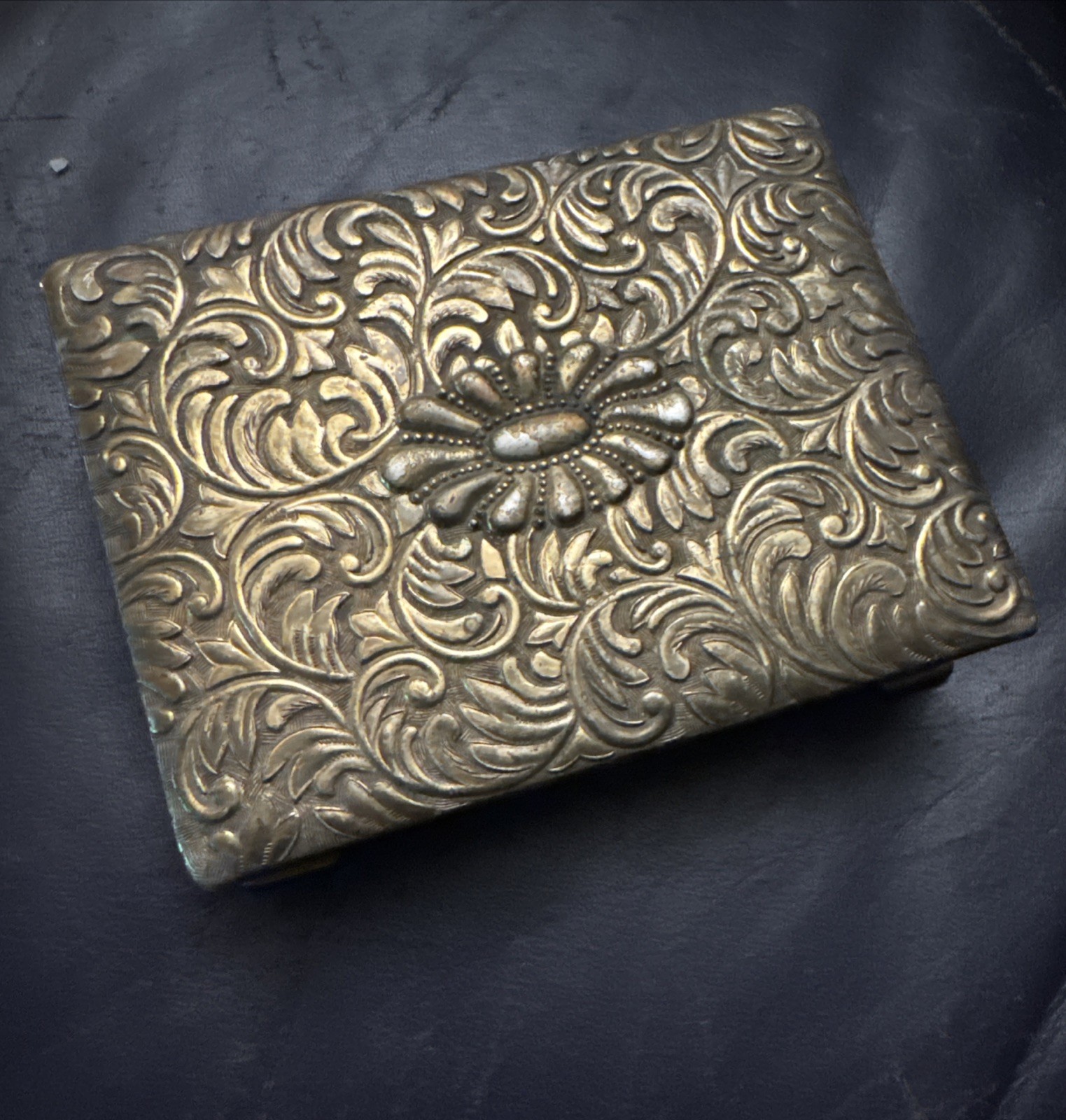 Antique Yamatogumi Trinket Box Silver Plated Jewelry