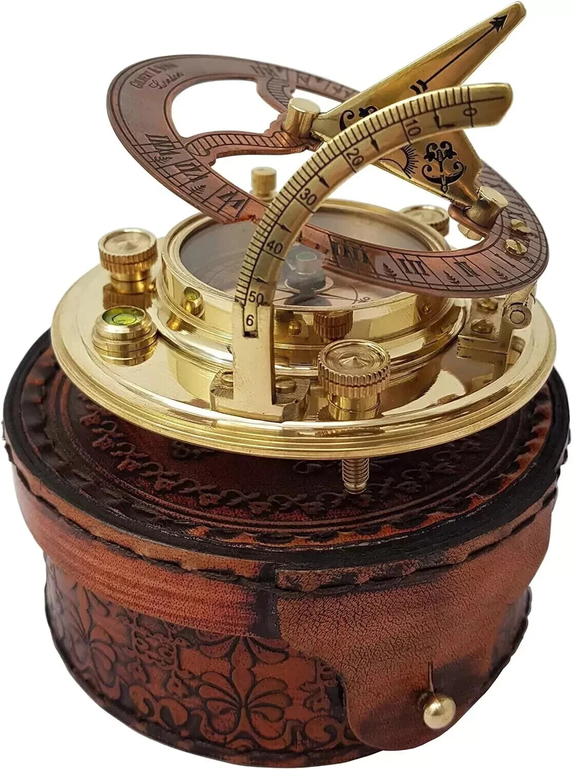 Brass & Copper Sundial Handmade Working Compass Gif