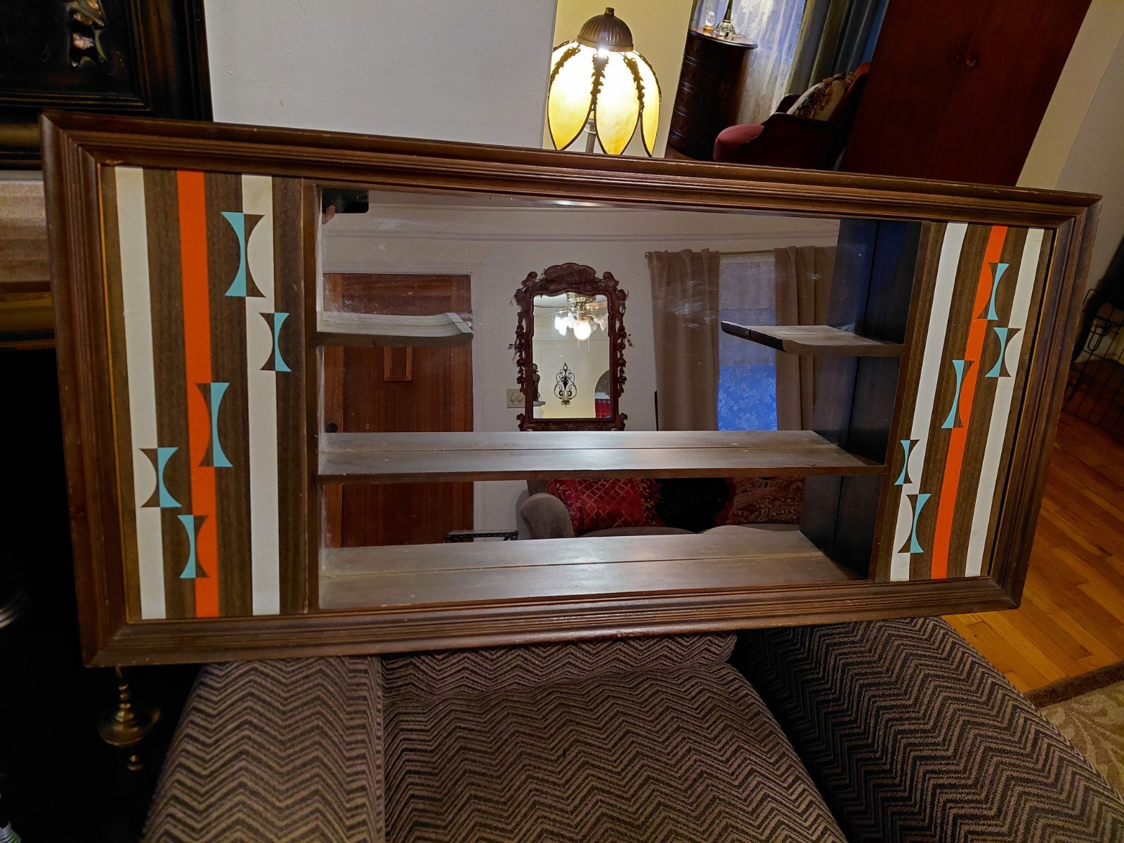 Turner Vintage Mid Century Modern Wall Shadow Box Mirror Atomic Age MCM