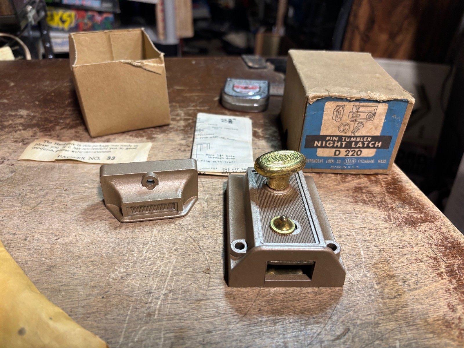 Vintage ILCO Pin Tumbler Night Latch Lock Deadbolt D 220 USA Please read
