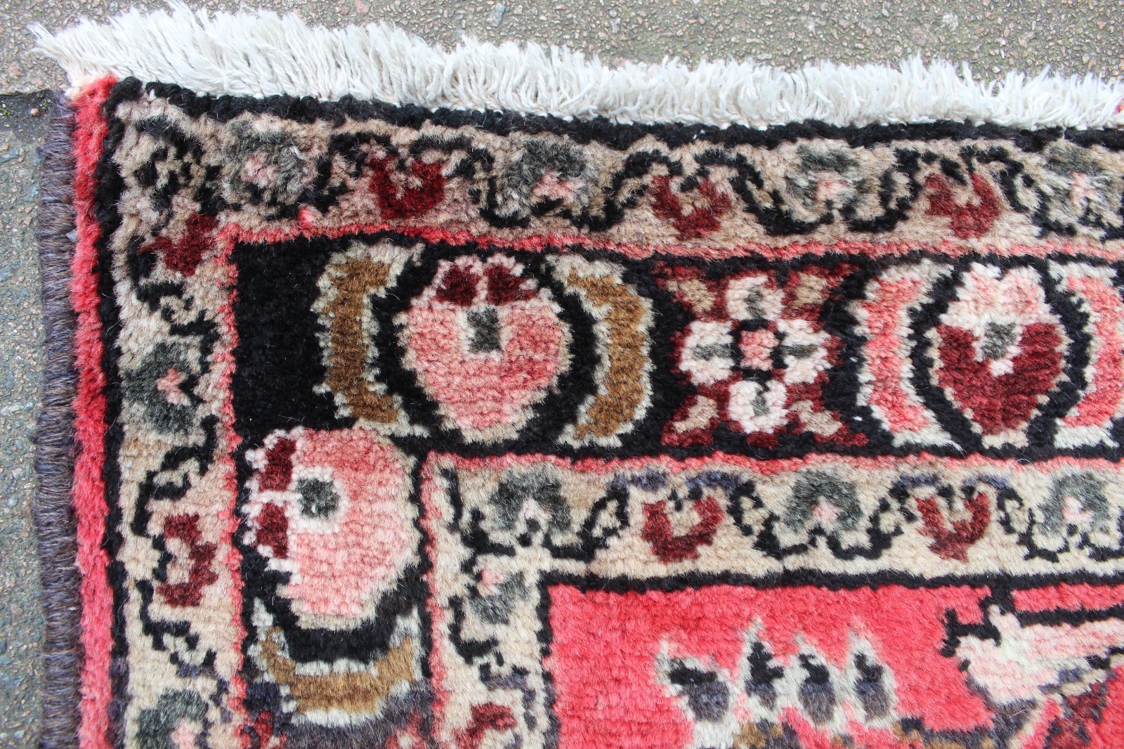Vintage Hand Made Traditional Oriental Wool Red Narrow Long Runner 407x80cm