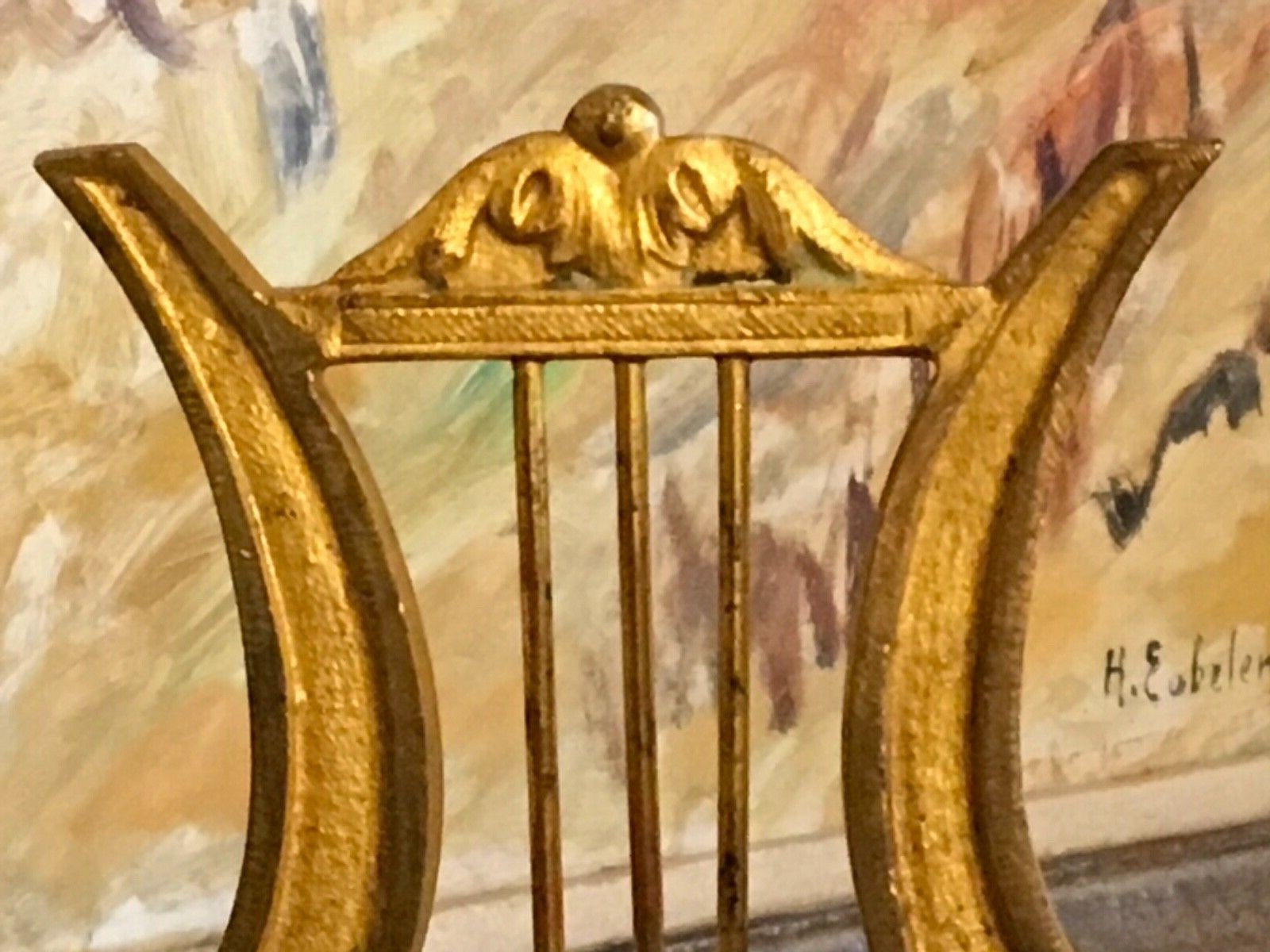 Antique French Gold Metal Processional Emblem Piece Church Religion Napoleon III