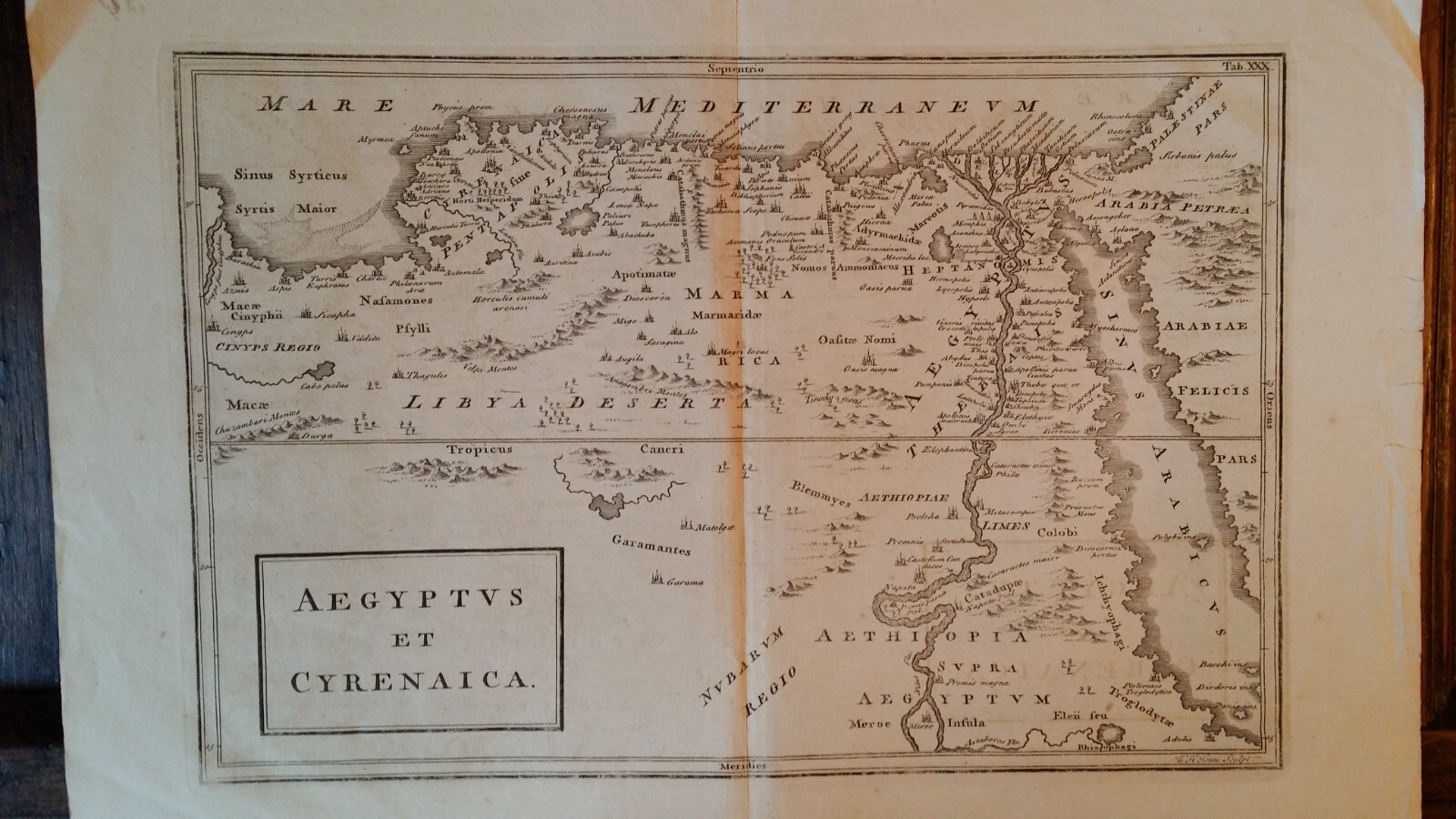 1730 ANTIQUE MAP AEGYPTUS ET CYRENAICA NORTH AFRICA – TOMS / CELLARIUS