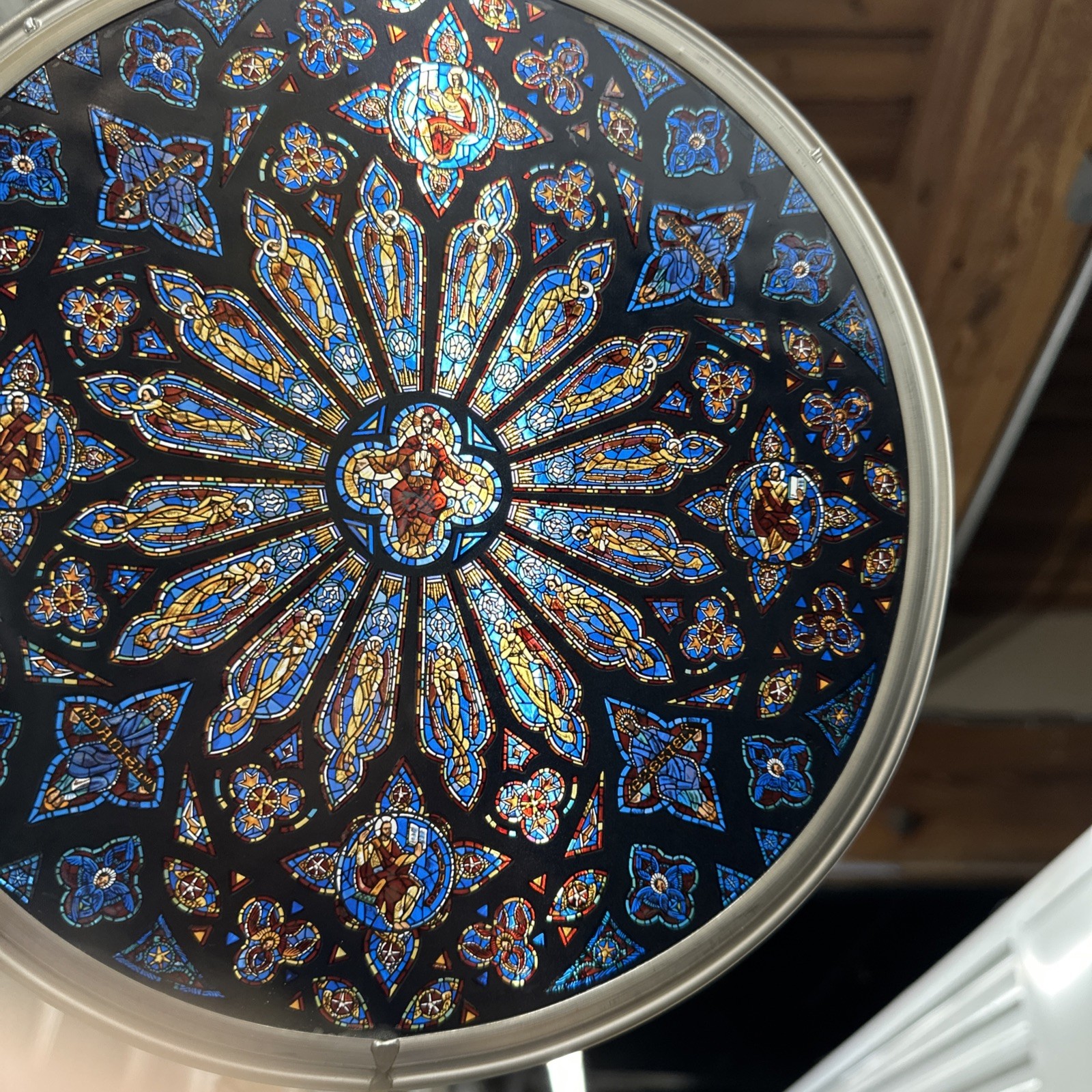 Glassmasters St. John’s Rose Window Stained Glass Roundel Connick 1932 Original