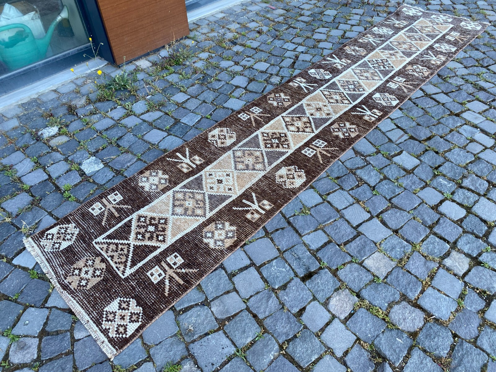 Wool rug, Bohemian rugs, Runner rug, Handmade rug, Turkish rug | 2,2 x 11,1 ft