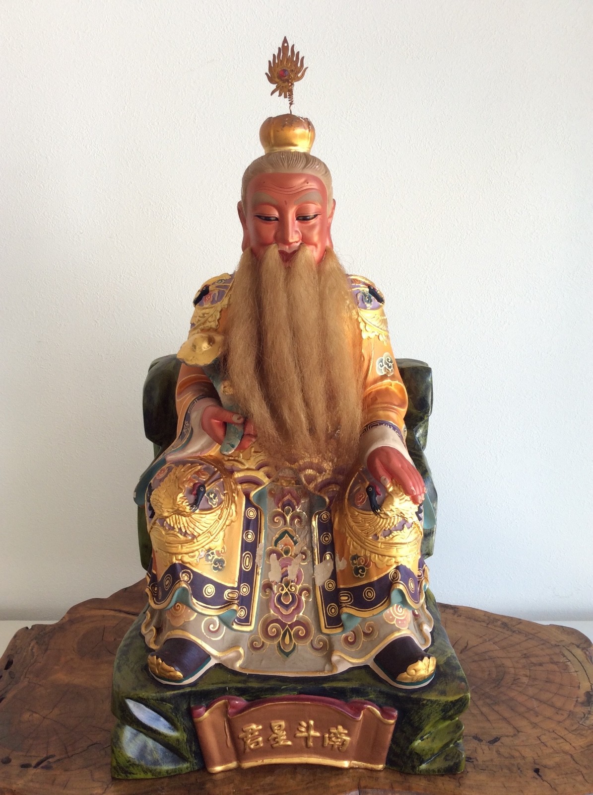 Chinese Vintage Saint Buddha Statue 南斗星君 / Wood / W 21 × D 22 × H 47[cm] 5.43kg