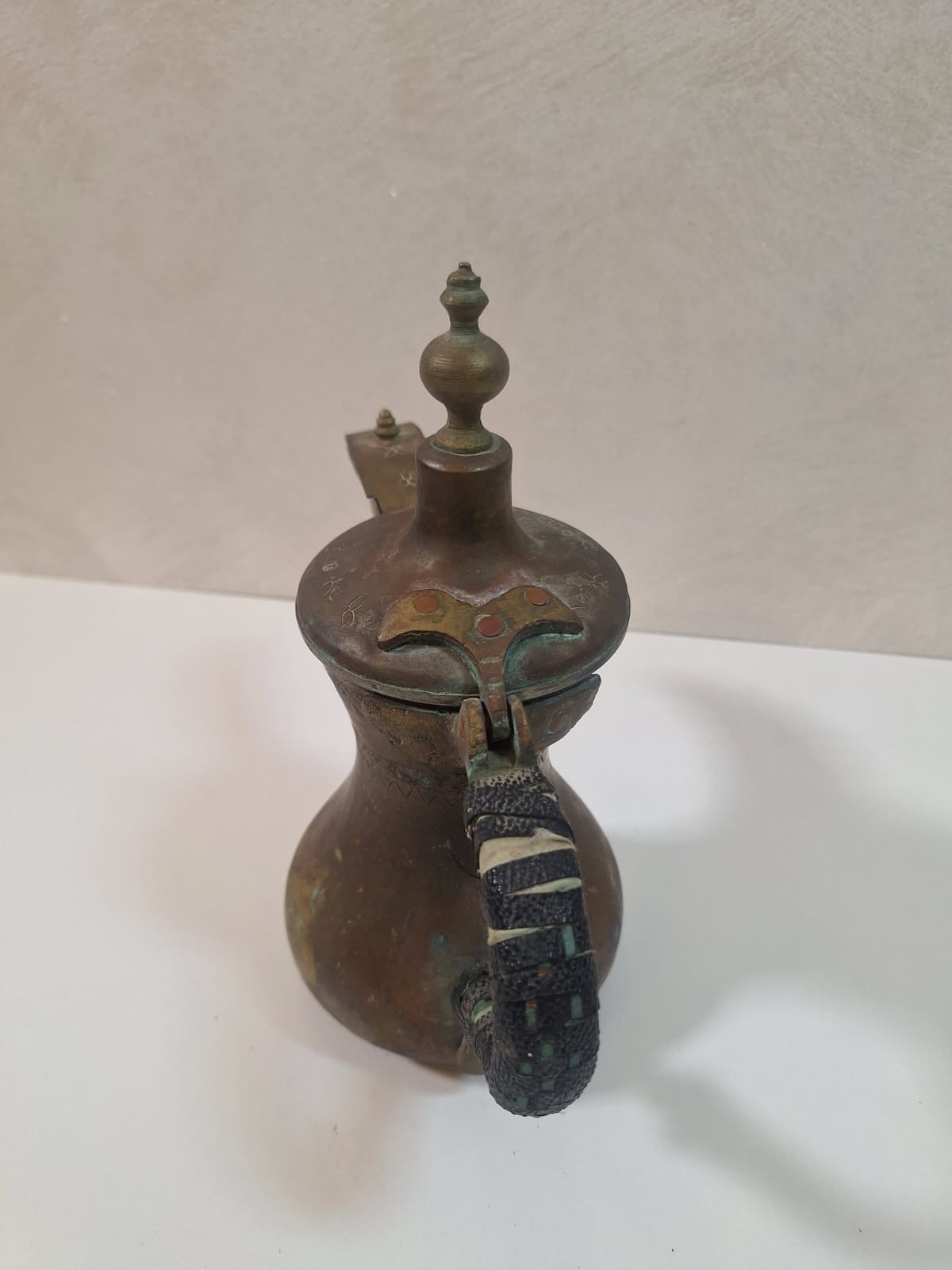 Vintage Brass Middle Eastern Arabic Dallah Coffee Pot Antique Bedouin-Islamic