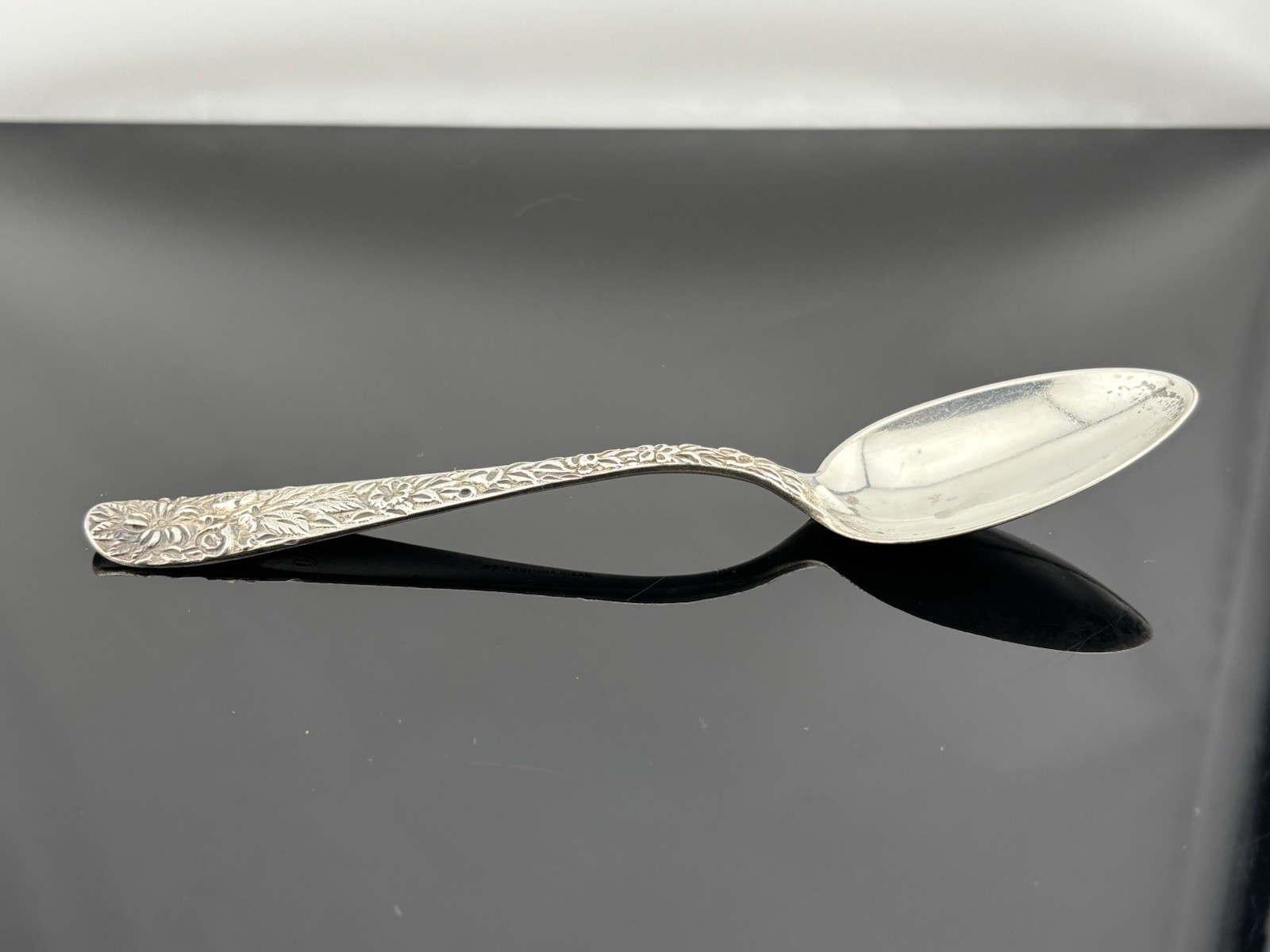 Repousse by James R. Armiger Co. Baltimore Sterling Silver Spoon ~6″ Monogrammed