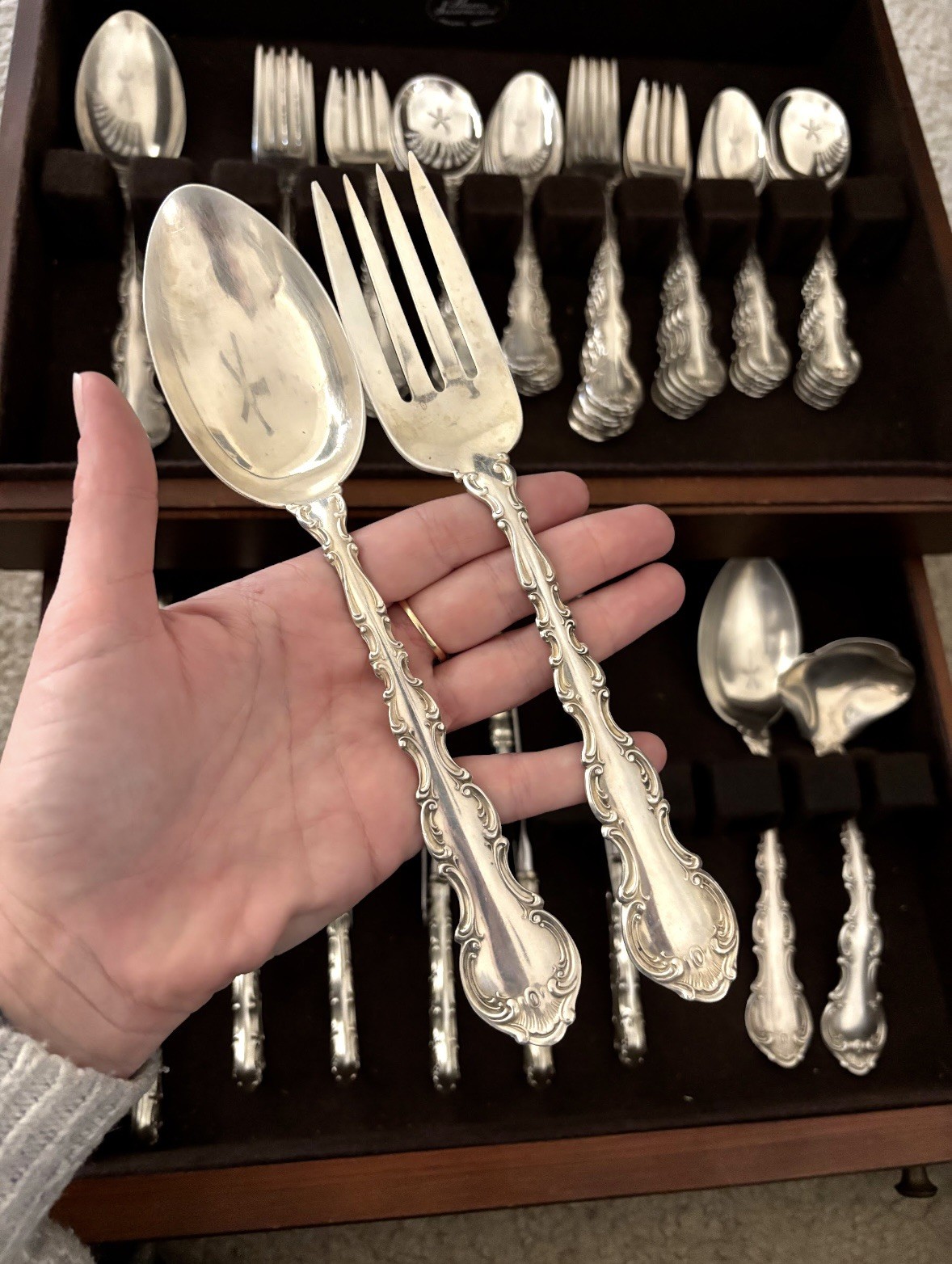 Gorham Sterling Silverware – Strasbourg – 5 Piece Setting For 12 – 78 Pieces