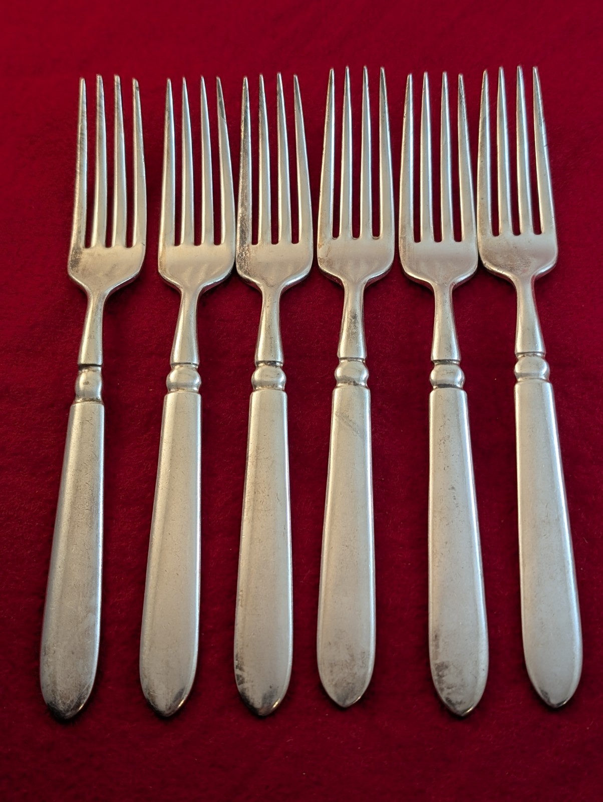 Lot Of 6 E.C. Simmons Keen Kutter Silverplate Dinner Forks Flatware