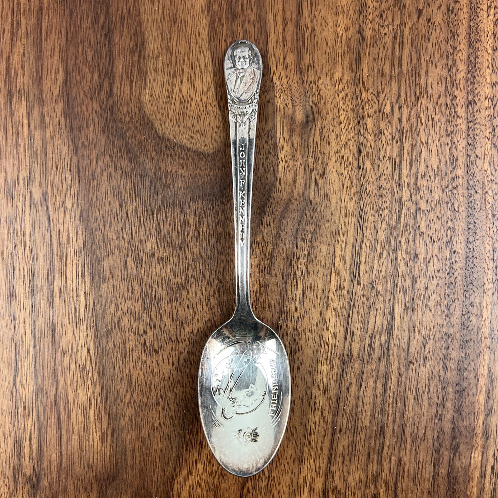 John F Kennedy Silver Plate Spoon marked WM Rogers MFG Co IS Vintage USA