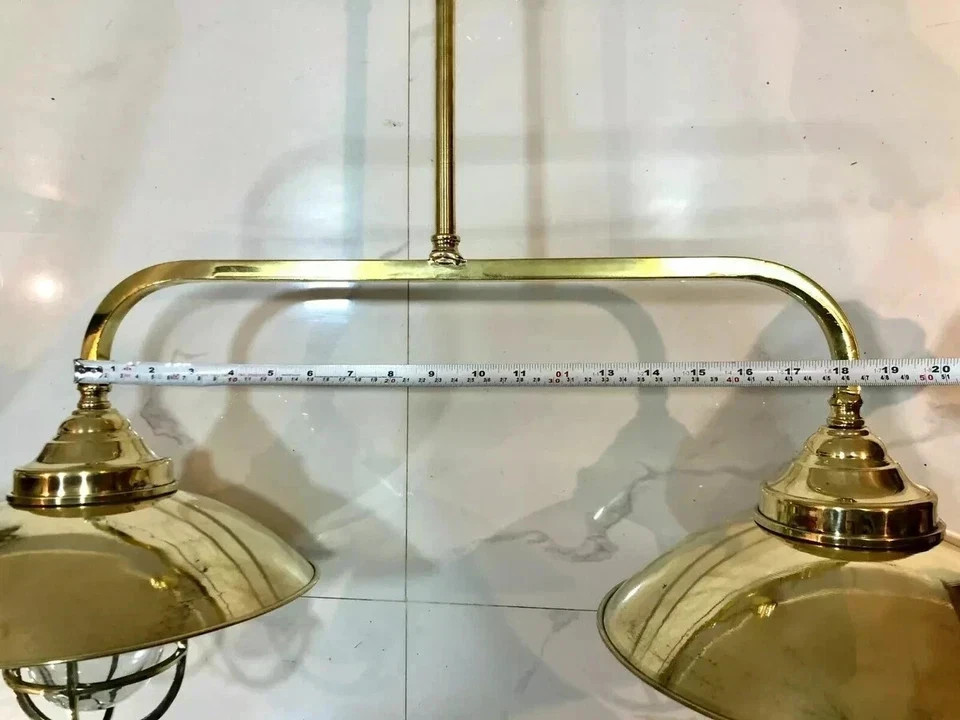 Nautical Ship Marine Solid Brass Hanging Retro Light With Shade – Twins