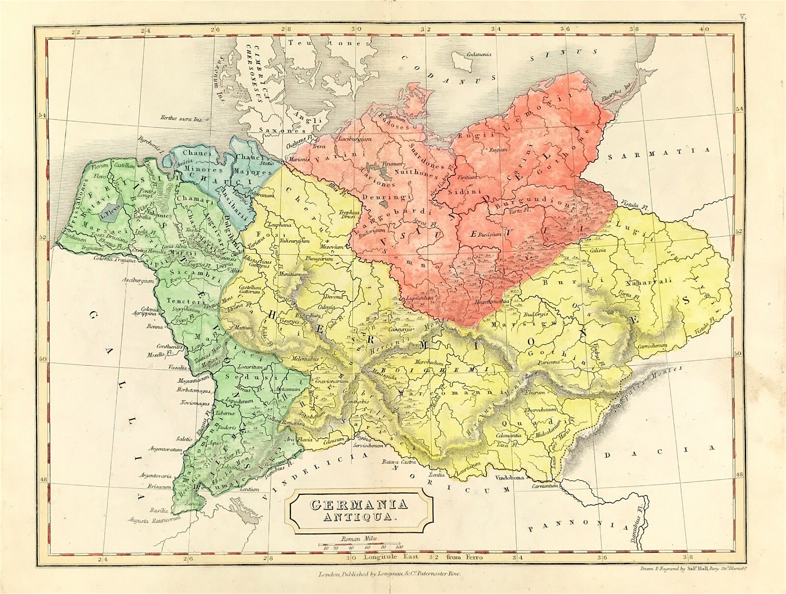 map of Germany by Samuel Butler map fine hand colour antique Original 1822