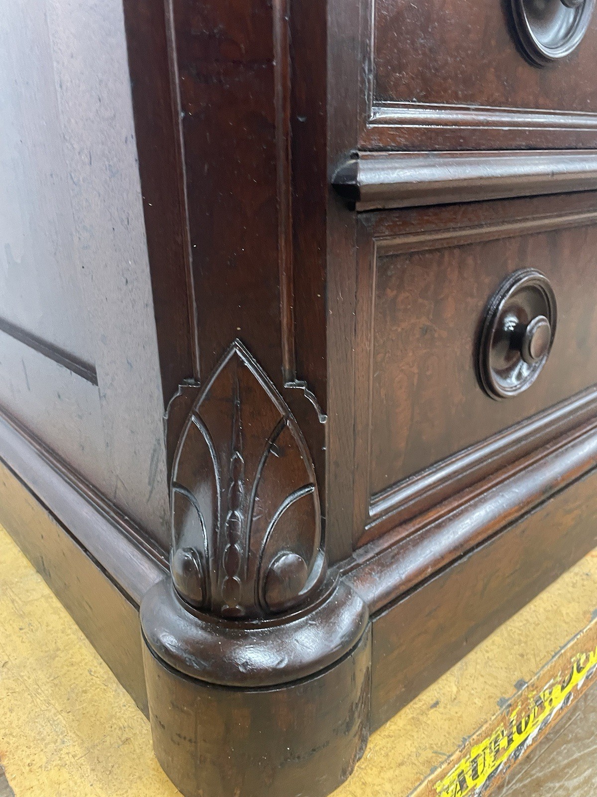Antique 1860 Biedermeier Drop Front Secretary Abattent Desk Handmade Walnut