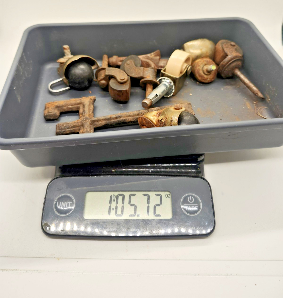 Antique & Vintage Furniture Hardware Lot | Cast Iron & Wood Wheel Junk Drawer
