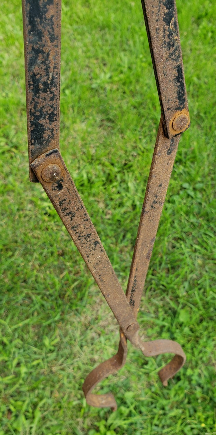 Antique Wrought Iron Blacksmith Crucible Tongs Smelting Pot Forged Foundry Tool