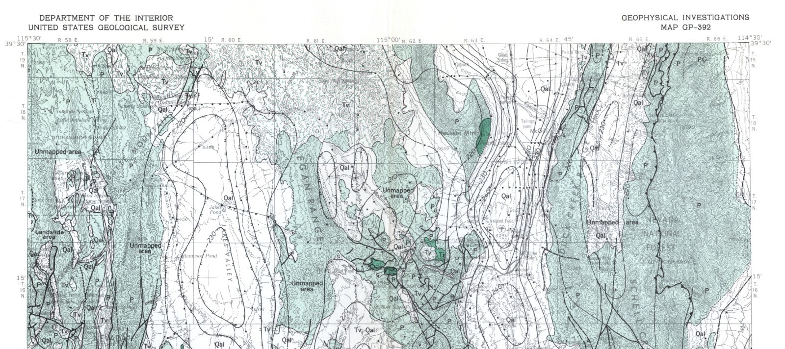 USGS Gravity and Aeromagnetic Map: Ely Area, White Pine County, Nevada