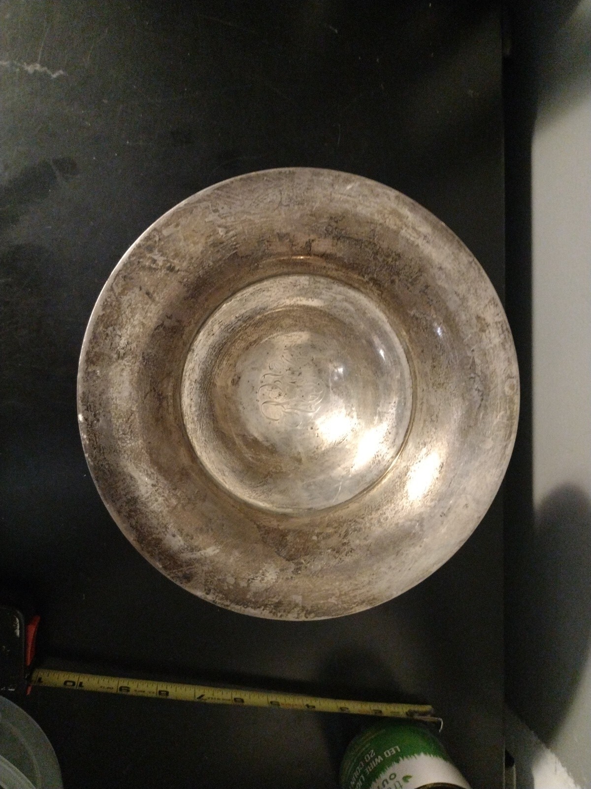 RARE Antique Unknown Mark Sterling Silver Candy Dish 7.75″ Diameter 15263 Aged