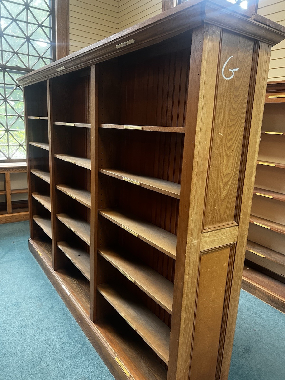 WOW 🤩 vintage book store double sided Bookcase Chestnut 107” L x 20.5” x 73”H