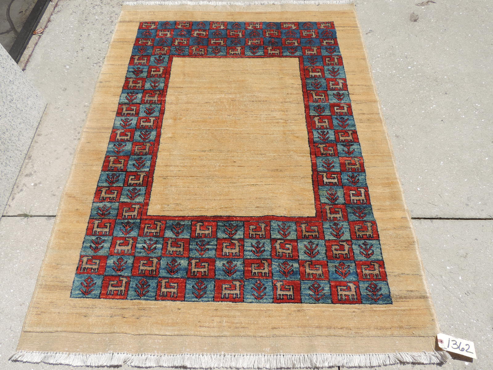 4x6ft. Afghan Chobi Gabbeh Wool Rug