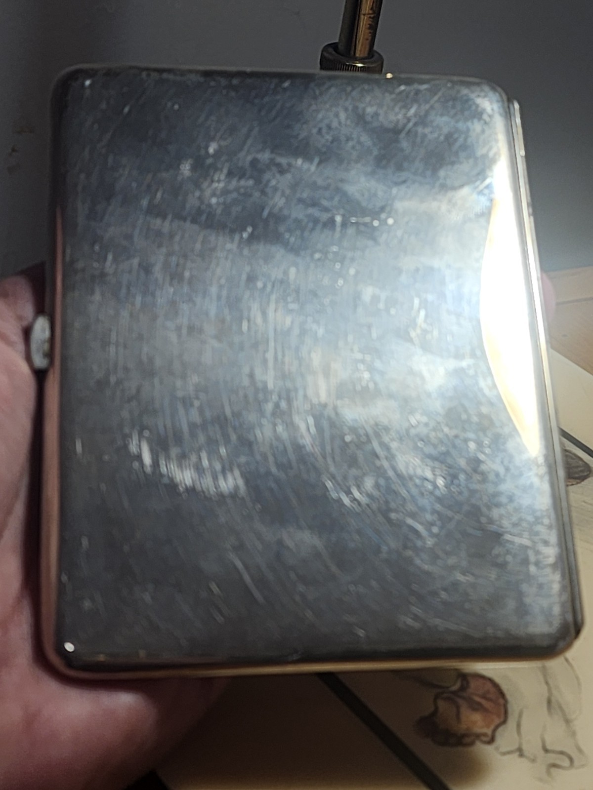 sterling 950 silver cigarette case General Rafael Canisares Made Japan Policia