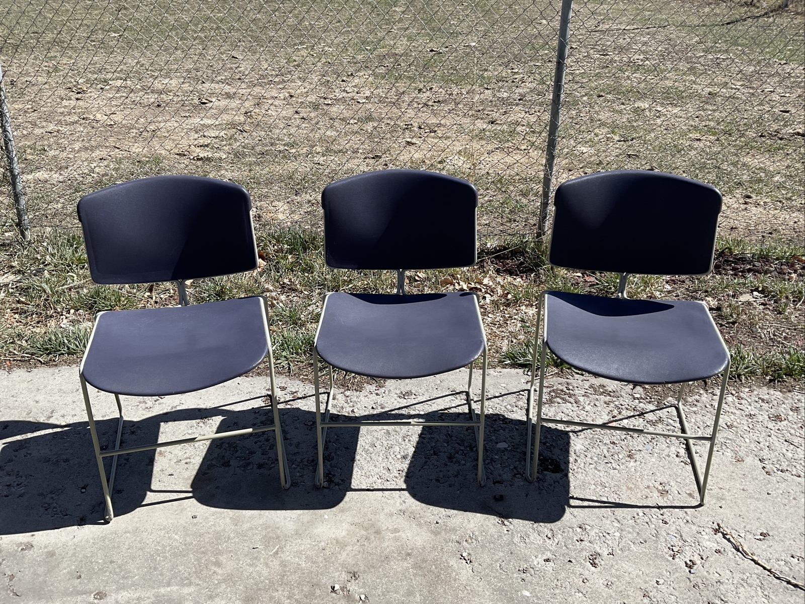 LOT OF 3 Vintage Steelcase Max-Stacker Chair MCM Atomic Chrome Stack Master