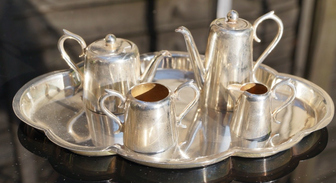 Rare 1903 Edwardian Sterling Silver Miniature Tea Set – J & J Maxfield 87.5g