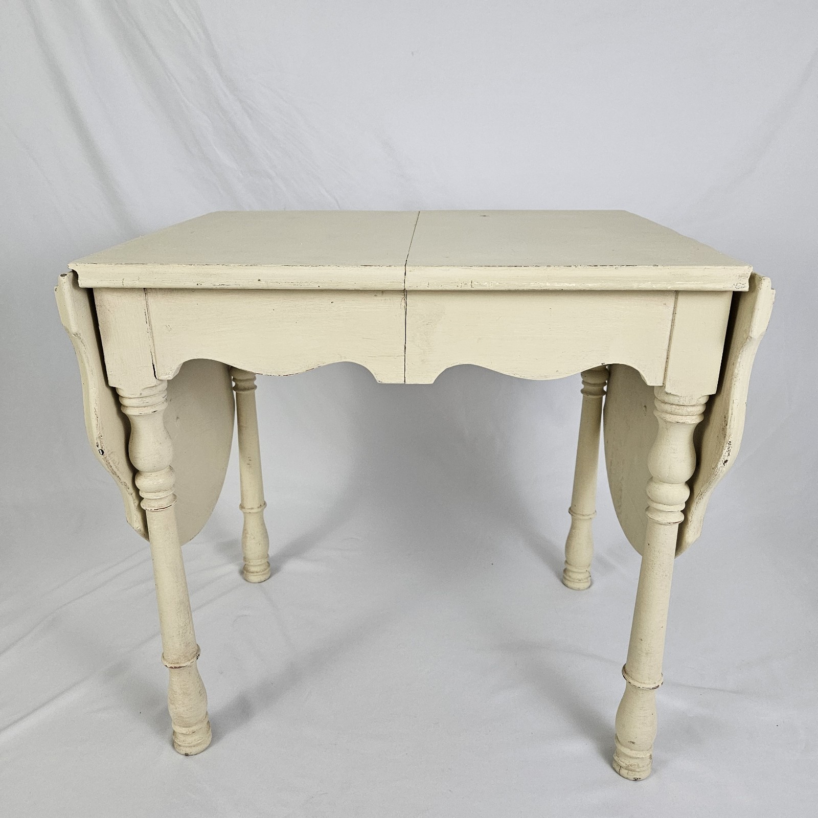 Antique Drop-Leaf Work Table Sewing Crafts Old Painted Country Cottage Kid Size