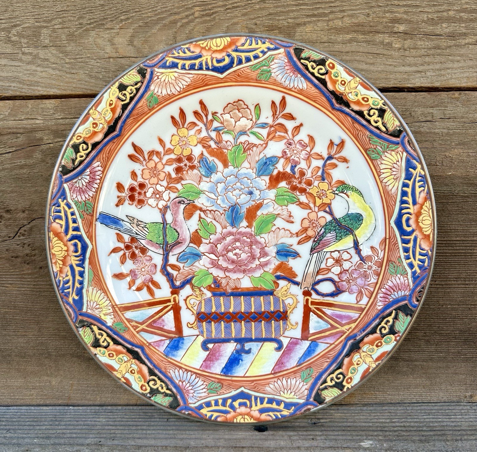Antique 20th Century Chinese Plate 6 Character Yi Qian Tang Lonen Nian Zhi 10.5”