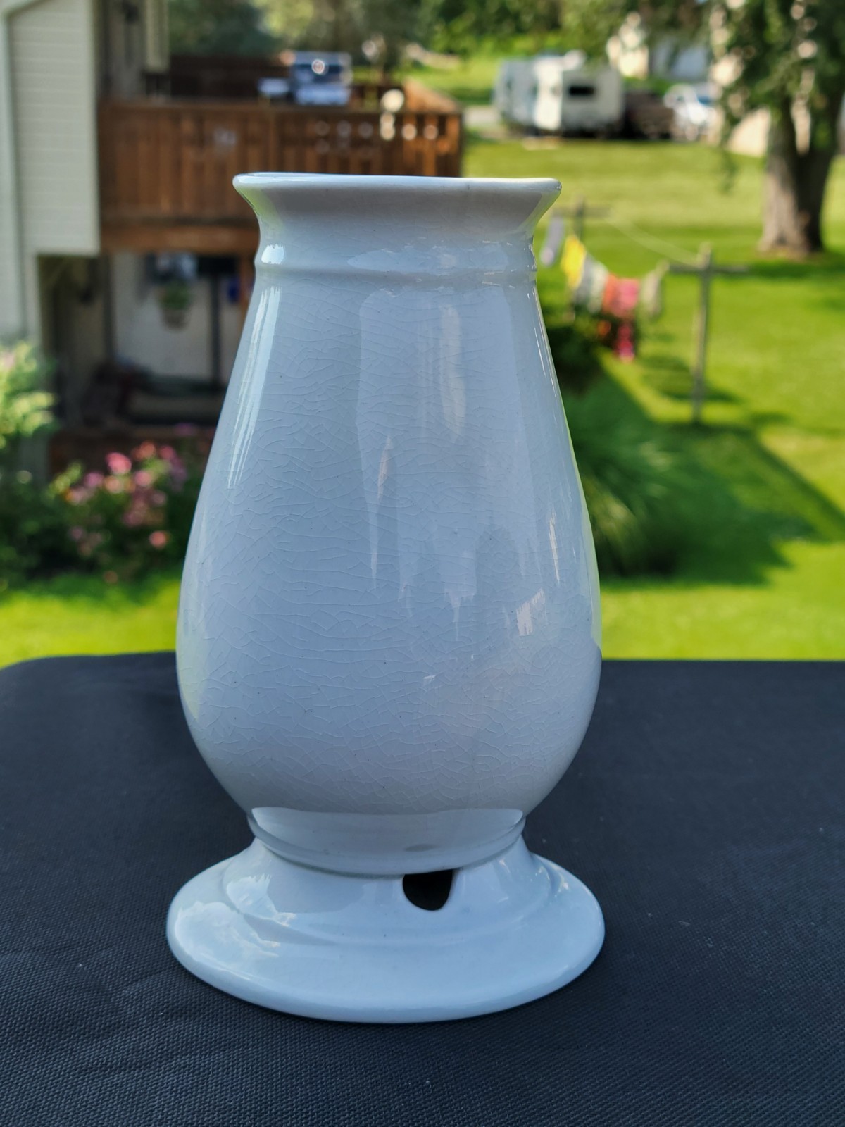Antique English White Ironstone China Powell Bishop Toothbrush Holder Farmhouse