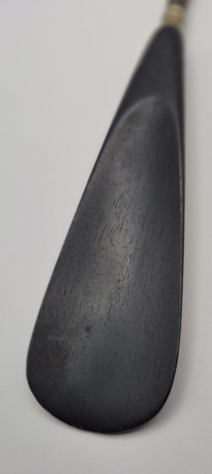 [ANTIQUE EBONY SHOEHORN & BUTTON HOOK – ENGLAND – GENUINE EBONY & STEEL]