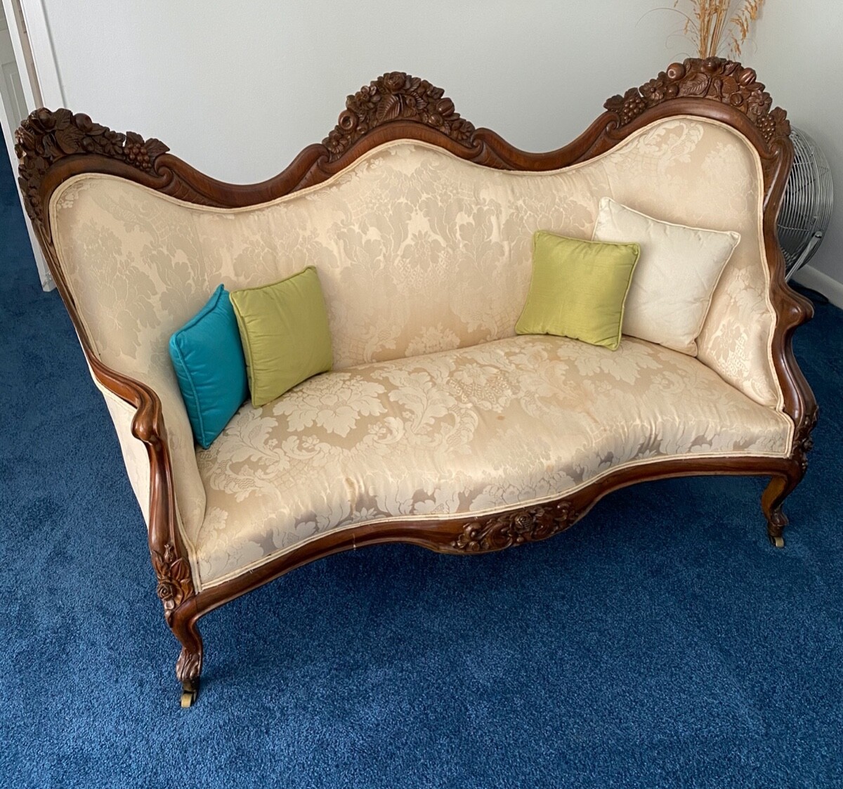 JH Belter 3 pc Rosewood Parlor Set Victorian Rococco Furniture – Sofa & 2 Chairs