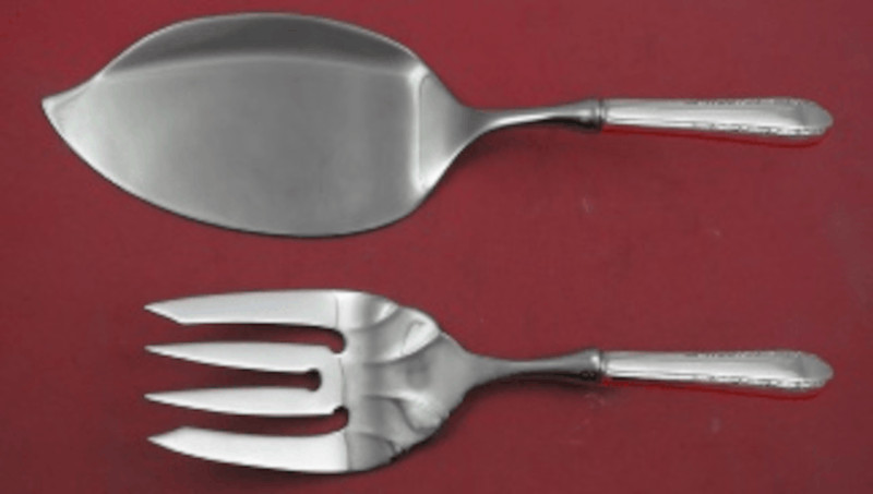 Moonglow by International Sterling Silver Salmon Set Fish 2pc HH WS Custom Made