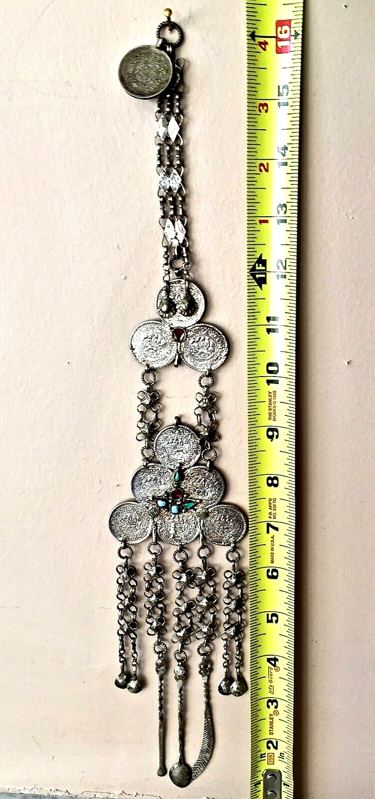 Tibetan Chatelain SILVER 3 SRANG COIN Chap-Chap Jewelry