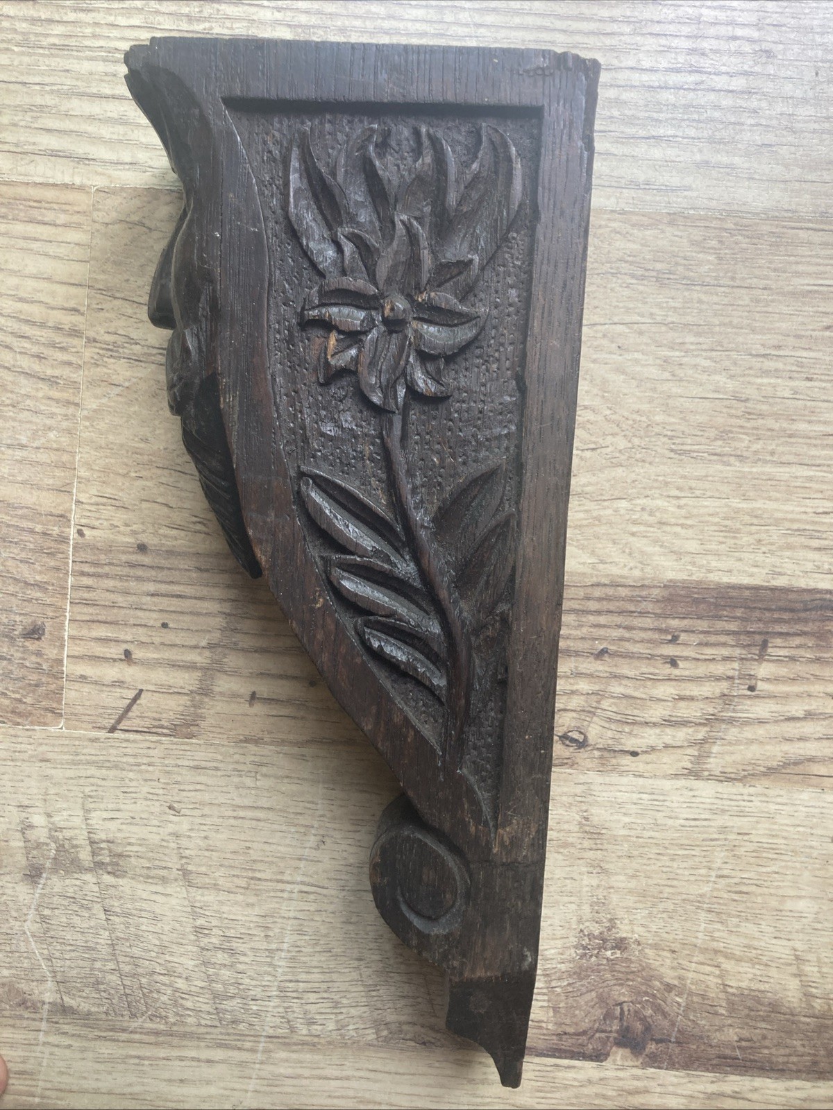 1700’s Antique Corbel Support Bracket Carved Oak